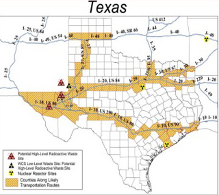 Tx High Level Waste Trasport Routes